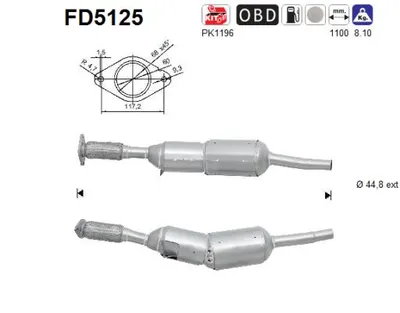 Filtre à particules / à suie, échappement Renault MODUS / GRAND MODUS · Dacia DUSTER · Dacia SANDERO