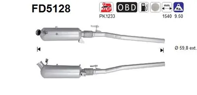 Filtre à particules / à suie, échappement Mercedes-Benz VITO / MIXTO Van · Mercedes-Benz VITO Bus · Mercedes-Benz VIANO