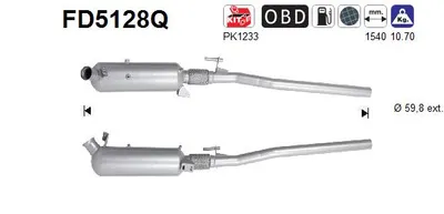 Filtre à particules / à suie, échappement Mercedes-Benz VITO / MIXTO Van · Mercedes-Benz VITO Bus · Mercedes-Benz VIANO