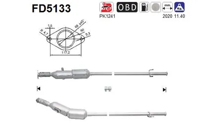 Filtre à particules / à suie, échappement Renault KANGOO BE BOP · Renault KANGOO Express · Renault KANGOO / GRAND KANGOO II