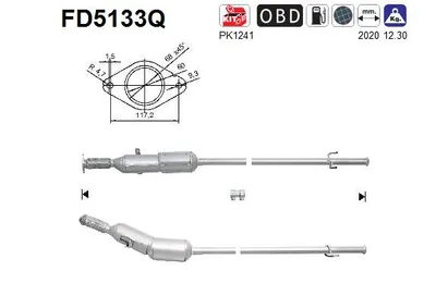 Filtre à particules / à suie, échappement Renault KANGOO BE BOP · Renault KANGOO Express · Renault KANGOO / GRAND KANGOO II