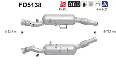 Filtre à particules / à suie, échappement Mercedes-Benz SPRINTER 3,5-t Platform/Chassis · Mercedes-Benz SPRINTER 5-t Platform/Chassis · Mercedes-Benz SPRINTER 3,5-t Bus
