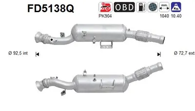 Filtre à particules / à suie, échappement Mercedes-Benz SPRINTER 3,5-t Platform/Chassis · Mercedes-Benz SPRINTER 5-t Platform/Chassis · Mercedes-Benz SPRINTER 3,5-t Bus