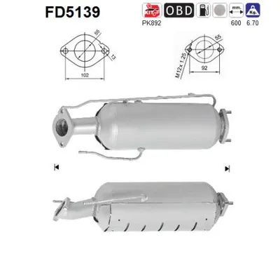Filtre à particules / à suie, échappement Kia CEE'D Hatchback · Kia CEE'D SW · Hyundai i30