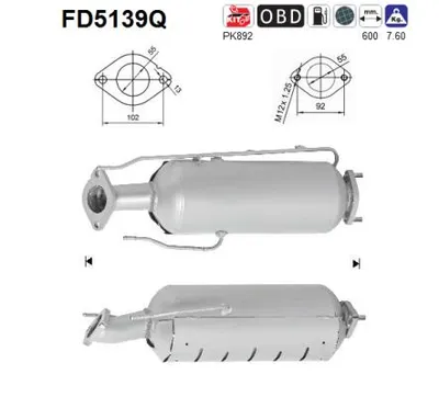 Filtre à particules / à suie, échappement Kia CEE'D Hatchback · Kia CEE'D SW · Hyundai i30