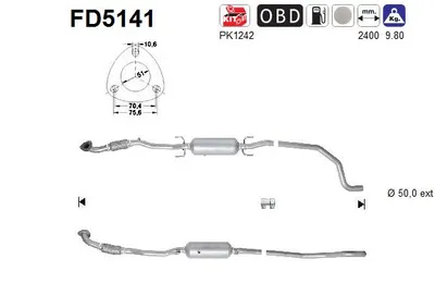 Filtre à particules / à suie, échappement Opel CORSA D · Vauxhall CORSA Mk III · Opel CORSA D Hatchback Van