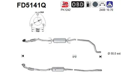 Filtre à particules / à suie, échappement Opel CORSA D · Vauxhall CORSA Mk III · Opel CORSA D Hatchback Van
