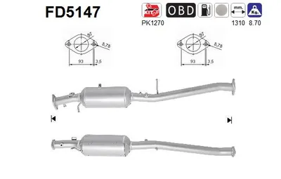 Filtre à particules / à suie, échappement Ford RANGER