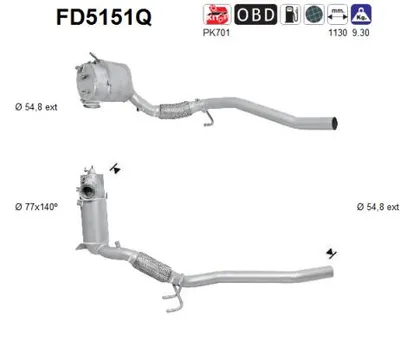 Filtre à particules / à suie, échappement Seat LEON · Vw GOLF PLUS V · Skoda OCTAVIA II Combi