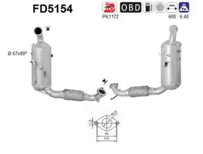 Filtre à particules / à suie, échappement Ford FIESTA VI · Ford FIESTA VI Van · Ford FIESTA Saloon