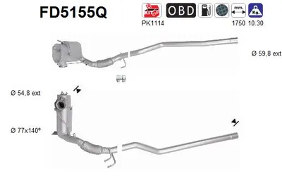 Filtre à particules / à suie, échappement Vw TIGUAN · Audi Q3 · Vw TIGUAN VAN