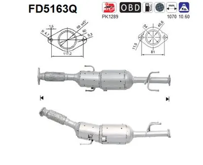 Filtre à particules / à suie, échappement Nissan NV200 / EVALIA Bus · Nissan NV200 Van