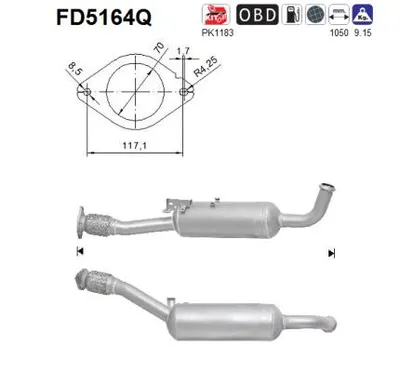 Filtre à particules / à suie, échappement Renault TRAFIC II Bus · Renault TRAFIC II Van · Renault TRAFIC II Platform/Chassis
