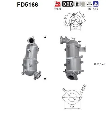 Filtre à particules / à suie, échappement Toyota AVENSIS Saloon · Toyota AVENSIS Estate · Toyota VERSO