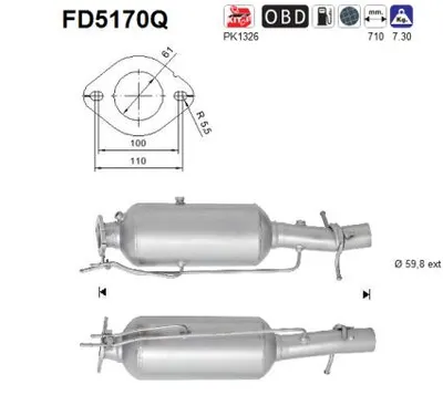 Filtre à particules / à suie, échappement Ford TRANSIT Bus · Ford TRANSIT Van · Ford TRANSIT Platform/Chassis