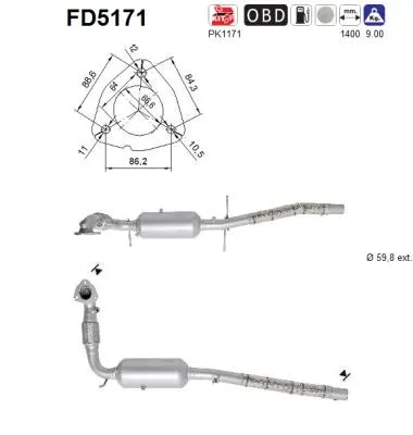 Filtre à particules / à suie, échappement Ford TRANSIT Bus · Ford TRANSIT Van · Ford TRANSIT Platform/Chassis