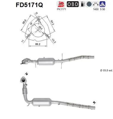 Filtre à particules / à suie, échappement Ford TRANSIT Bus · Ford TRANSIT Van · Ford TRANSIT Platform/Chassis