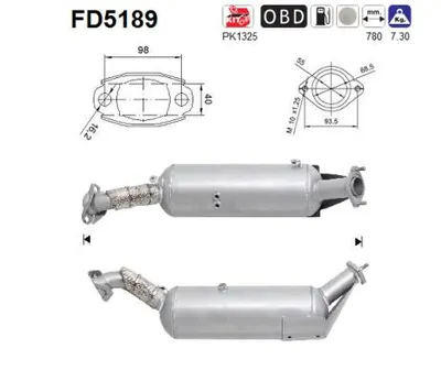 Filtre à particules / à suie, échappement Suzuki GRAND VITARA II