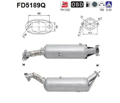 Filtre à particules / à suie, échappement Suzuki GRAND VITARA II