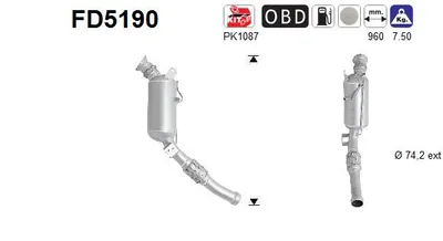 Filtre à particules / à suie, échappement Mercedes-Benz V-CLASS · Mercedes-Benz VITO Van · Mercedes-Benz VITO Mixto