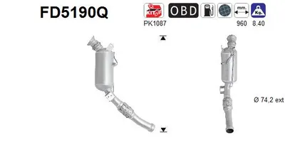 Filtre à particules / à suie, échappement Mercedes-Benz V-CLASS · Mercedes-Benz VITO Van · Mercedes-Benz VITO Mixto
