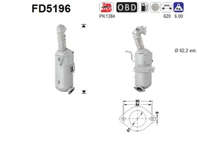 Filtre à particules / à suie, échappement Opel ASTRA J Sports Tourer · Vauxhall ASTRA Mk VI Estate · Chevrolet AVEO Saloon