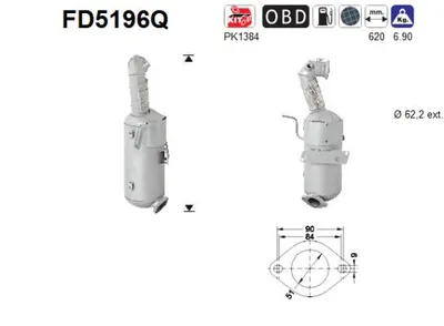 Filtre à particules / à suie, échappement Opel ASTRA J Sports Tourer · Vauxhall ASTRA Mk VI Estate · Chevrolet AVEO Saloon