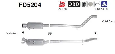 Filtre à particules / à suie, échappement Mercedes-Benz B-CLASS Sports Tourer · Mercedes-Benz A-CLASS · Mercedes-Benz CLA Coupe