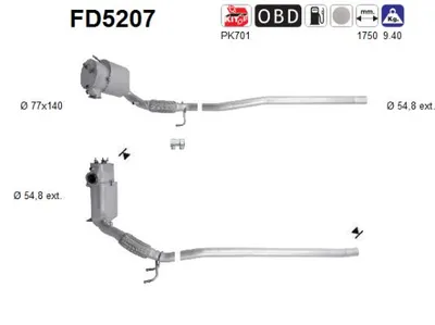 Filtre à particules / à suie, échappement Vw PASSAT B7 · Vw PASSAT B7 Variant · Vw PASSAT CC B6