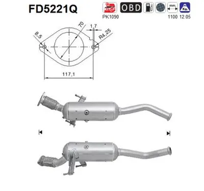 Filtre à particules / à suie, échappement Vauxhall MOVANO Mk II Chassis/Cab · Opel MOVANO B Bus · Vauxhall MOVANO Mk II Combi
