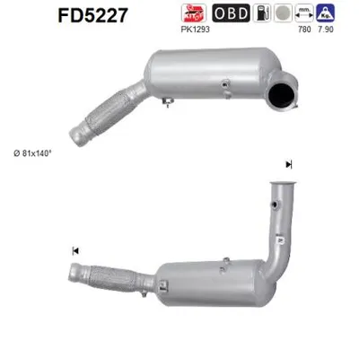 Filtre à particules / à suie, échappement Mercedes-Benz SPRINTER 3,5-t Bus · Mercedes-Benz SPRINTER 3-t Platform/Chassis · Mercedes-Benz SPRINTER 3-t Van