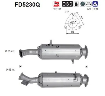 Filtre à particules / à suie, échappement Iveco DAILY VI Platform/Chassis · Iveco DAILY VI Van