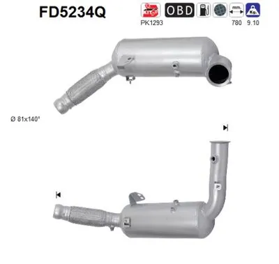 Filtre à particules / à suie, échappement Mercedes-Benz SPRINTER 3,5-t Bus · Mercedes-Benz SPRINTER 3-t Platform/Chassis · Mercedes-Benz SPRINTER 3-t Van