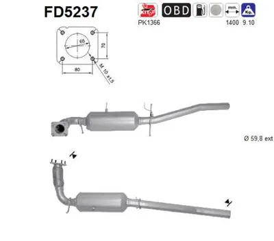 Filtre à particules / à suie, échappement Ford TRANSIT TOURNEO Bus · Ford TRANSIT Van · Ford TRANSIT Bus