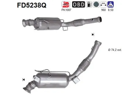 Filtre à particules / à suie, échappement Mercedes-Benz V-CLASS · Mercedes-Benz VITO Van · Mercedes-Benz VITO Mixto