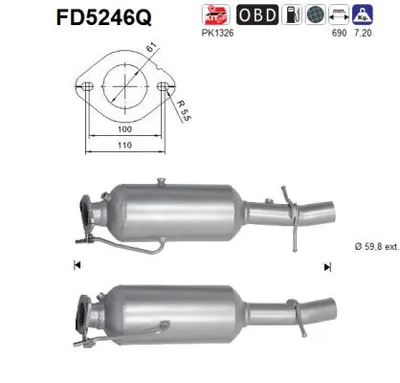 Filtre à particules / à suie, échappement Ford TRANSIT V363 Bus · Ford TRANSIT V363 Van · Ford TRANSIT V363 Platform/Chassis