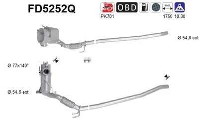 Filtre à particules / à suie, échappement Vw PASSAT B6 · Vw PASSAT B6 Variant · Vw PASSAT CC B6
