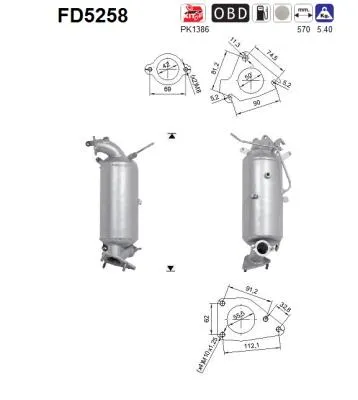Filtre à particules / à suie, échappement Honda CIVIC IX · Honda CIVIC IX Tourer