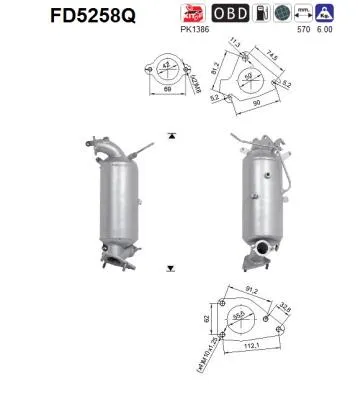 Filtre à particules / à suie, échappement Honda CIVIC IX · Honda CIVIC IX Tourer