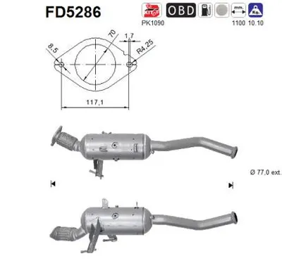 Filtre à particules / à suie, échappement Opel MOVANO B Bus · Opel MOVANO B Van · Opel MOVANO B Platform/Chassis