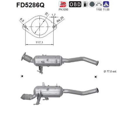 Filtre à particules / à suie, échappement Opel MOVANO B Bus · Opel MOVANO B Van · Opel MOVANO B Platform/Chassis