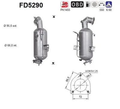 Filtre à particules / à suie, échappement Opel ZAFIRA TOURER C · Opel INSIGNIA A · Opel INSIGNIA A Saloon