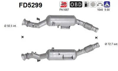 Filtre à particules / à suie, échappement Mercedes-Benz SPRINTER 3,5-t Platform/Chassis · Mercedes-Benz SPRINTER 5-t Platform/Chassis · Mercedes-Benz SPRINTER 3,5-t Bus