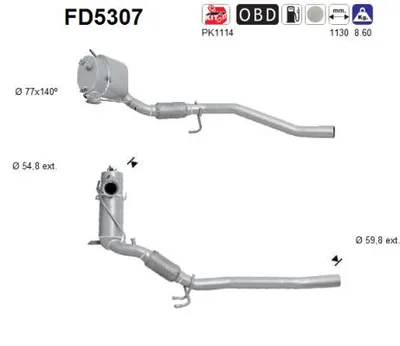 Filtre à particules / à suie, échappement Vw PASSAT B6 · Vw PASSAT B6 Variant · Vw PASSAT CC B6