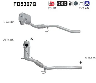 Filtre à particules / à suie, échappement Vw PASSAT B6 · Vw PASSAT B6 Variant · Vw PASSAT CC B6