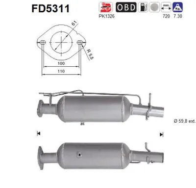 Filtre à particules / à suie, échappement Ford TRANSIT Bus · Ford TRANSIT Van · Ford TRANSIT Platform/Chassis