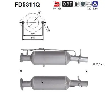 Filtre à particules / à suie, échappement Ford TRANSIT Bus · Ford TRANSIT Van · Ford TRANSIT Platform/Chassis