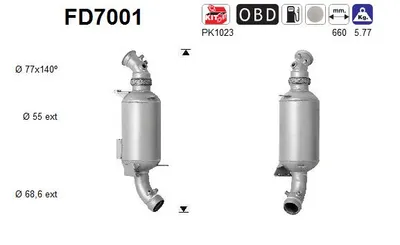 Filtre à particules / à suie, échappement Vw CRAFTER 30-35 Bus · Vw CRAFTER 30-50 Van · Vw CRAFTER 30-50 Platform/Chassis