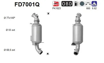 Filtre à particules / à suie, échappement Vw CRAFTER 30-35 Bus · Vw CRAFTER 30-50 Van · Vw CRAFTER 30-50 Platform/Chassis