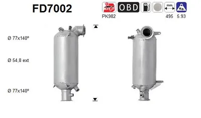 Filtre à particules / à suie, échappement Vw MULTIVAN T5 · Vw TRANSPORTER T5 Platform/Chassis (7JD, 7JE, 7JL, 7JY, 7JZ, 7F · Vw TRANSPORTER T5 Van